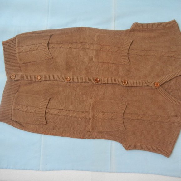 Boundary Waters Wmn M Vintage Sweater Vest Crew Neck Cardigan Cable Knit pockets - Picture 10 of 12